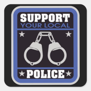 Adesivo Quadrado Polícia local de apoio