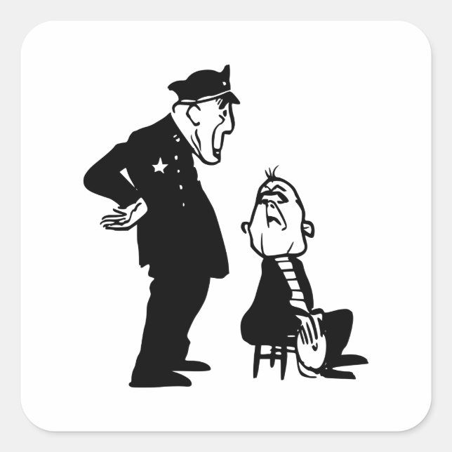 Adesivo Quadrado Policial e ladrão (Frente)