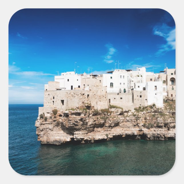 Adesivo Quadrado Polignano a Mare houses em Puglia (Frente)