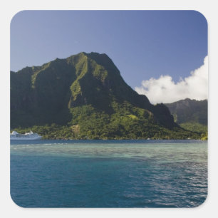 Adesivo Quadrado Polinésia Francesa, Moorea. O Paul Gauguin
