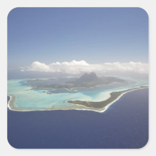 Adesivo Quadrado Polinésia Francesa, Taiti, Bora Bora. A
