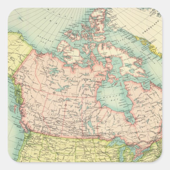 Adesivo Quadrado Política da América do Norte (Frente)