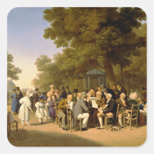 Adesivo Quadrado Políticos nos jardins de Tuileries, 1832