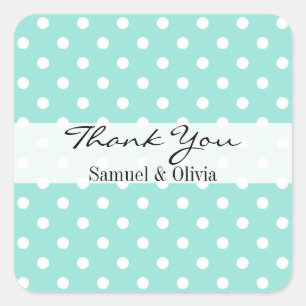 Adesivo Quadrado Polka Personalizada Quadrada Azul Aqua Pontilhada 
