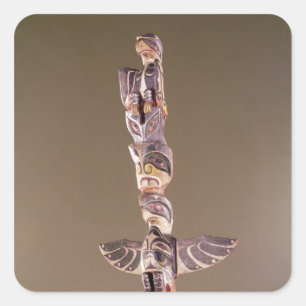 Adesivo Quadrado Pólo de totem do clã do pássaro de Tinglit