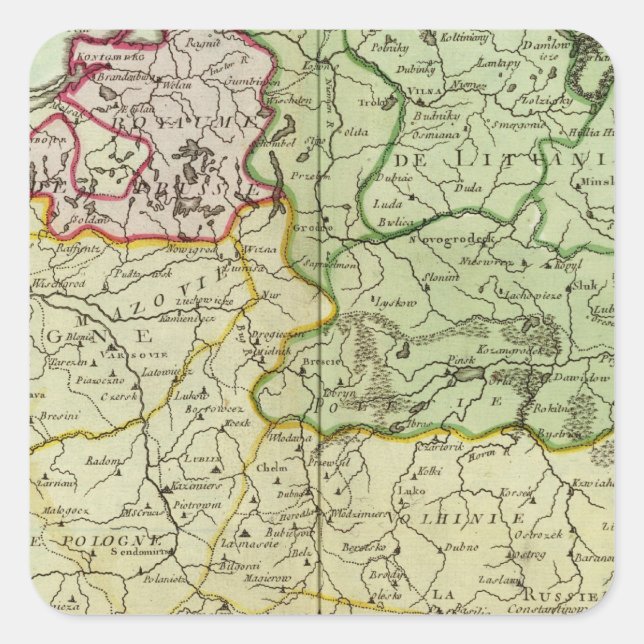 Adesivo Quadrado Polônia e Lituânia (Frente)