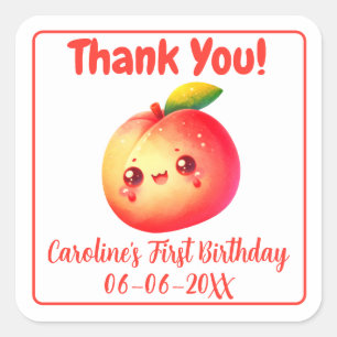 Adesivo Quadrado Pomar de Frutas Doces Kawaii Festa