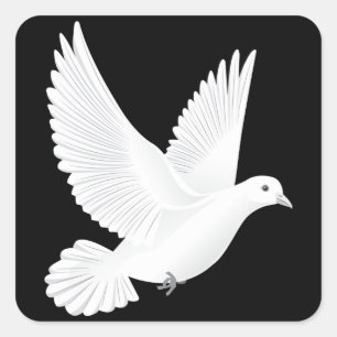 Adesivo Quadrado Pomba branca