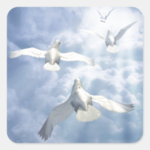 Adesivo Quadrado Pombas do vôo