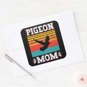 Adesivo Quadrado Pombo Mãe Bird Fly Animal Cute Pigeon Birds Retro