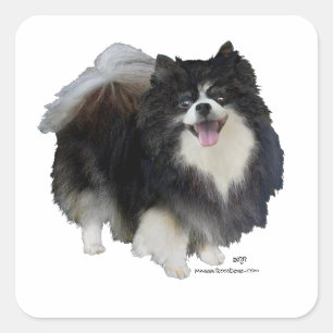 Adesivo Quadrado Pomerânia Preto