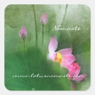 Adesivo Quadrado POND LOTUS l Pintura em Pincel Chinês