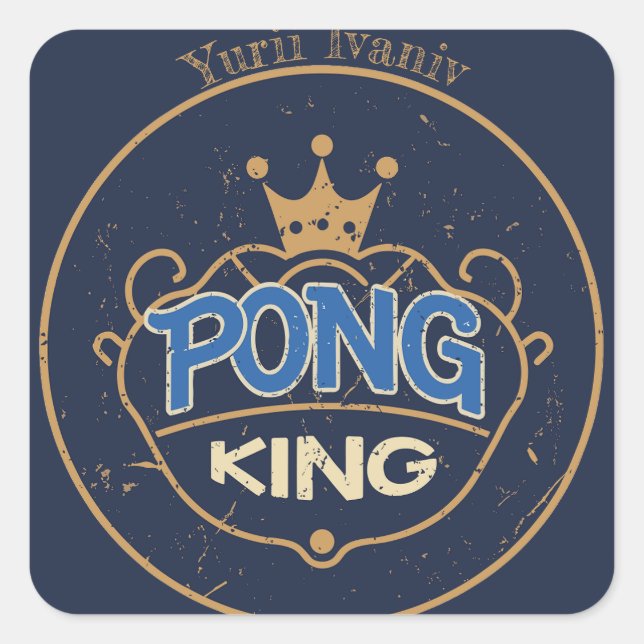 Adesivo Quadrado Pong King Blue (Frente)