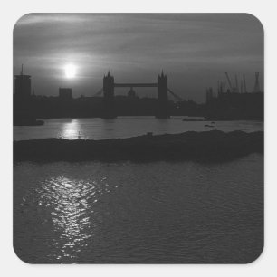 Adesivo Quadrado Ponte 1970 da torre do por do sol de Inglaterra