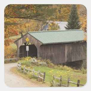 Adesivo Quadrado Ponte coberta, Vermont, EUA