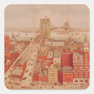 Adesivo Quadrado Ponte de Brooklyn, c.1883