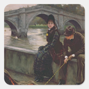 Adesivo Quadrado Ponte de James Tissot   Richmond, c.1878