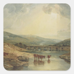 Adesivo Quadrado Ponte de Joseph Mallord William Turner   sobre nó