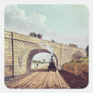 Adesivo Quadrado Ponte, 'de Liverpool e de Manchester Railway