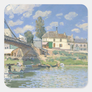 Adesivo Quadrado Ponte de Villeneu por Sisley Impressionista Paint