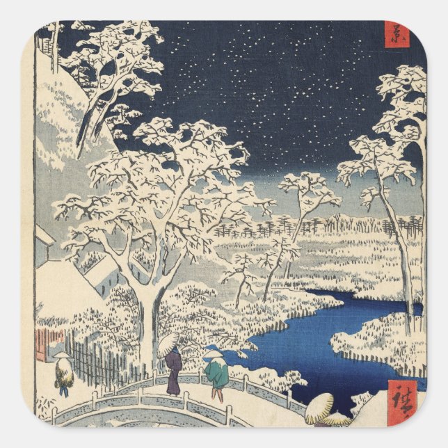 Adesivo Quadrado Ponte do tambor em Meguro e Sunset Hill. (Frente)