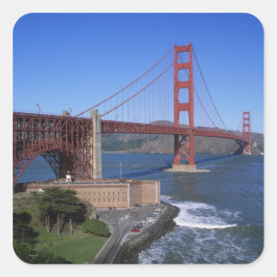 Adesivo Quadrado Ponte Golden Gate, São Francisco, Califórnia, 8