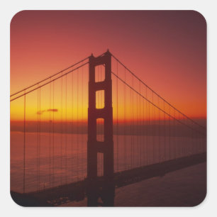 Adesivo Quadrado Ponte Golden Gate, São Francisco, Califórnia, 9