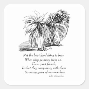 Adesivo Quadrado Ponte Pekingese Dog Rainbow