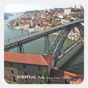 Adesivo Quadrado Ponte Porto sobre o rio Douro, Portugal