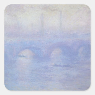 Adesivo Quadrado Ponte Waterloo, efeito úmido de Claude Monet