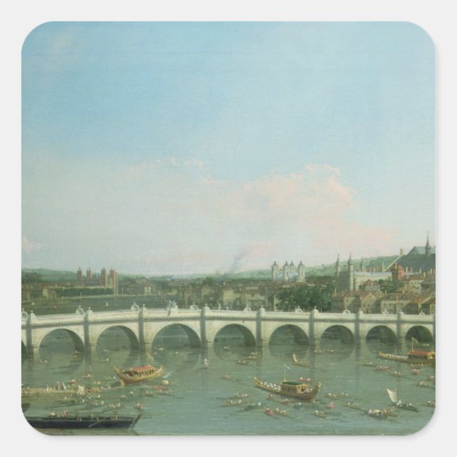 Adesivo Quadrado Ponte Westminster do Norte com Lambeth (Frente)