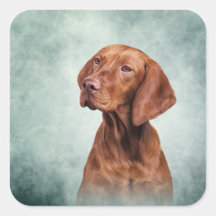 Adesivo Quadrado Ponteiro engraçado de tiragem de Vizsla