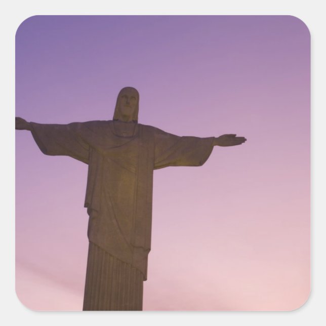 Adesivo Quadrado Ponto de vista, Estátua do Cristo em Corcovado, 70 (Frente)