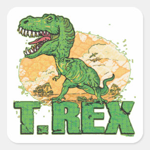 Adesivo Quadrado Ponto grande de T Rex