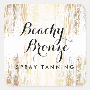 Adesivo Quadrado Pontos de Confetti de Bronze do ouro