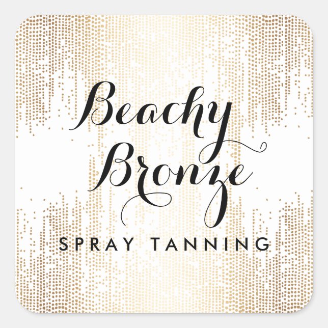 Adesivo Quadrado Pontos de Confetti de Bronze do ouro (Frente)