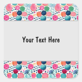 Adesivo Quadrado Pontos e Listras 12