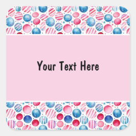 Adesivo Quadrado Pontos e Listras 15