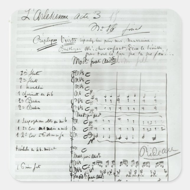 Adesivo Quadrado Pontuação autográfica da Lei III (Frente)