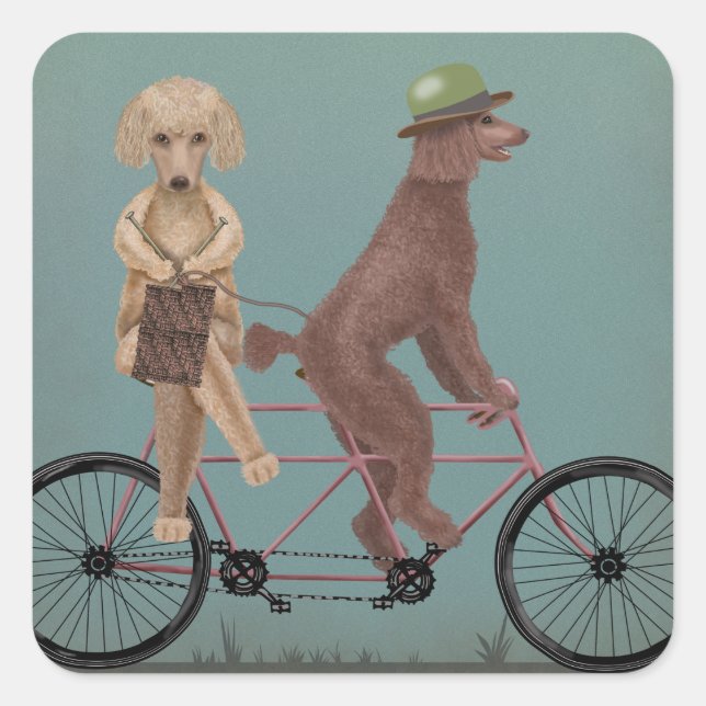 Adesivo Quadrado Poodle Tandem (Frente)