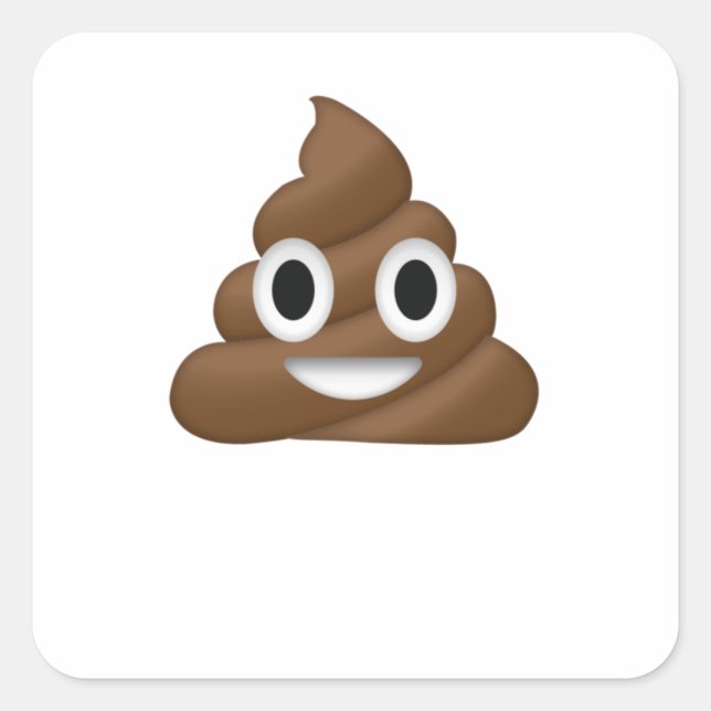 Adesivo Quadrado Poop Cute Emoji (Frente)