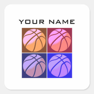 Adesivo Quadrado Pop Art Basball Seu Nome