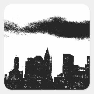 Adesivo Quadrado Pop Art Black White NYC Nova Iorque