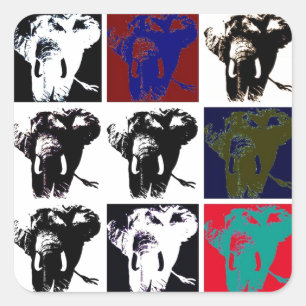 Adesivo Quadrado Pop Art Elephants