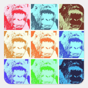 Adesivo Quadrado Pop Art Gorilla