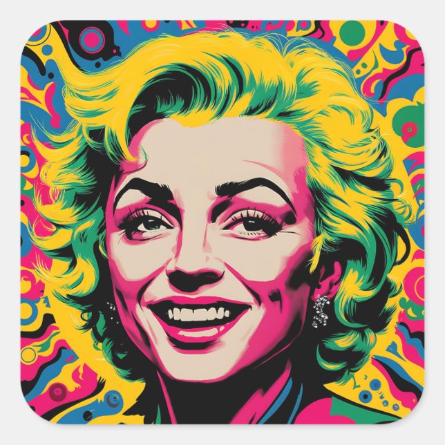Adesivo Quadrado Pop Art Icon Sticker (Frente)