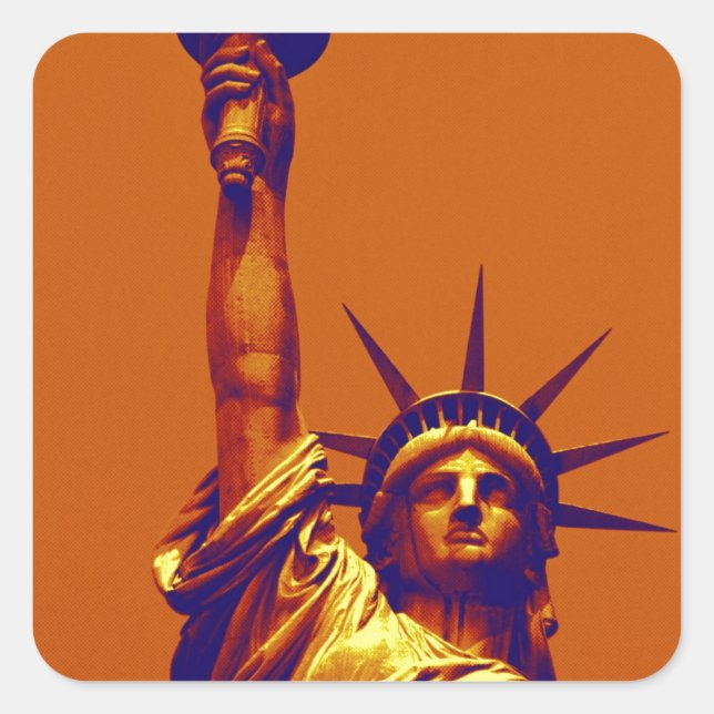 Adesivo Quadrado Pop Art Lady Liberty (Frente)