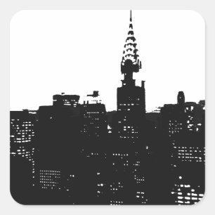 Adesivo Quadrado Pop Art New York Silhouette