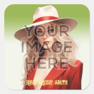 Adesivo Quadrado Pop Cultura Assinável Adicionar Foto Personalizada