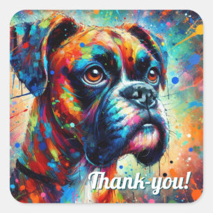 Adesivo Quadrado Pop de Arte Colorida Cachorro Verde Azul Amarelo